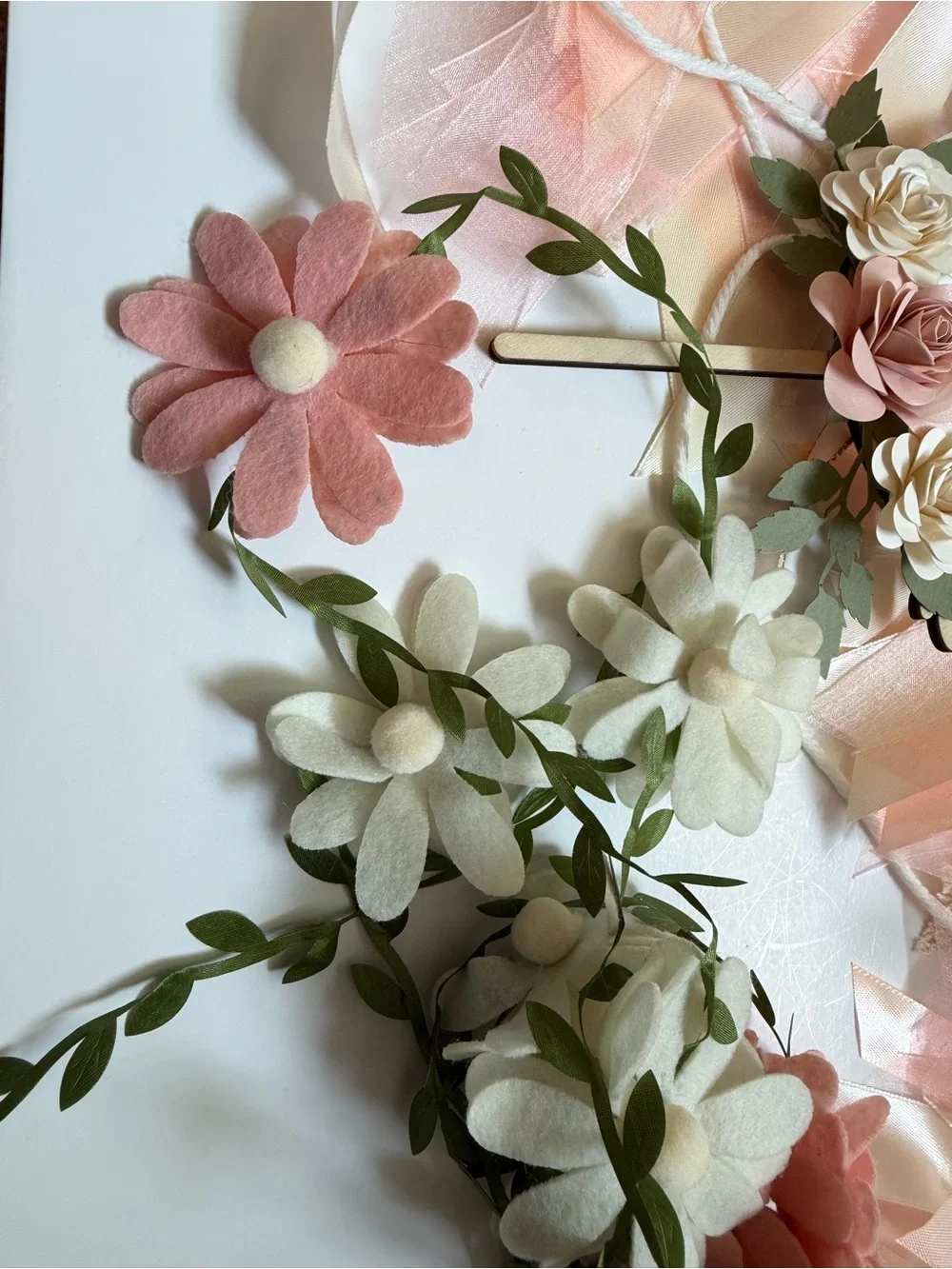 Wildflowers Peach and Cream Floral First Birthday Banner & Cake Topper Set of 4